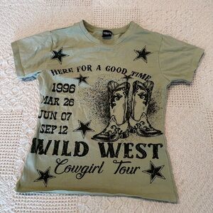 Vibe Wild West Cowgirl Tour Shirt - Green
